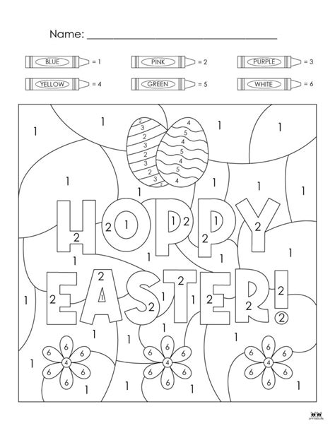 easter color  number   printable pages printabulls