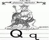 Coloring Alphabet Pages Queen Traditional Printable sketch template