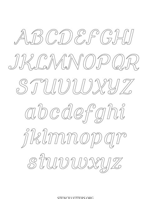 grand ornamental cursive  printable letter stencils  outline