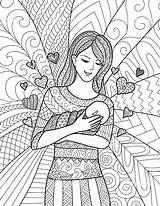Baby Mom Coloring Pages Mother Child Holding Adult Printable Color Colorings Getcolorings Print Getdrawings Welcome sketch template