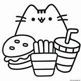 Coloring Food Pusheen Pages Eat Ready Printable sketch template