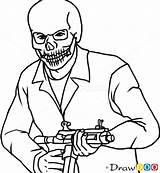 Gta Drawing Draw Franklin Coloring Pages Mask Skull Drawings Clipart Clinton Clipartmag Step Drawdoo sketch template