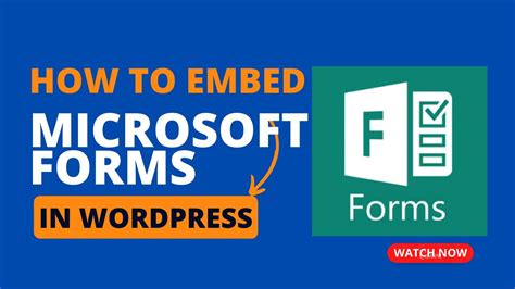 How To Embed Microsoft Forms On Wordpress Website Youtube