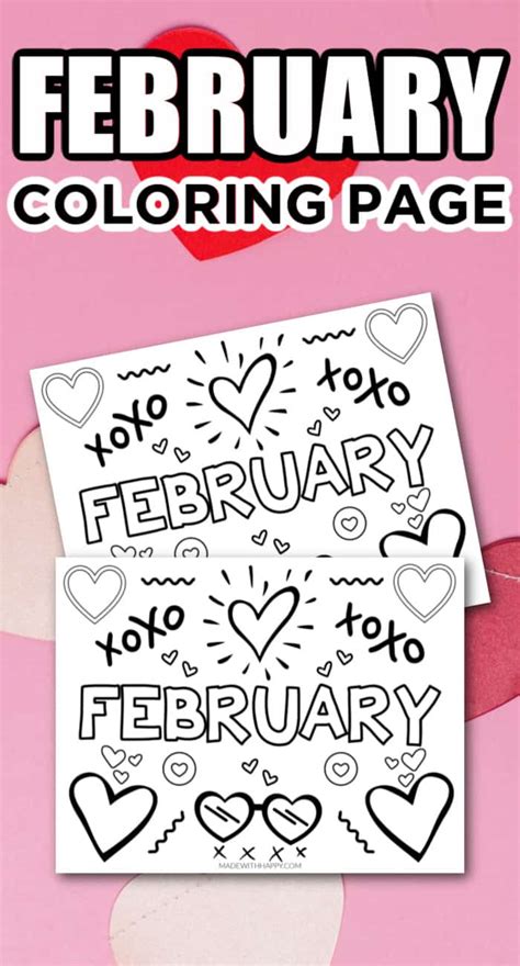 printable february coloring page   happy