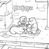 Bare Bears Coloring Pages Bear Polar Panda Nom Printable Wonder sketch template