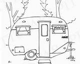 Coloring Pages Camper Rv Travel Trailer Vintage Trailers Printable Airstream Campers Color Drawing Embroidery Camping Adult Drawings Patterns Etsy Board sketch template