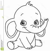 Elephant Coloring Pages Baby Cute Kids Printable Elephants Color Face Tag Getcolorings Getdrawings Print Colorings sketch template