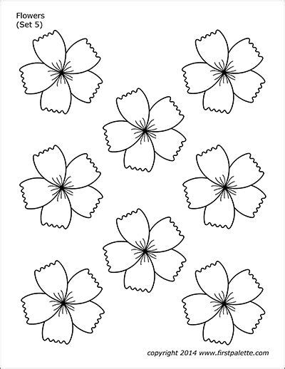 printable flower set  cherry blossoms flower template flower