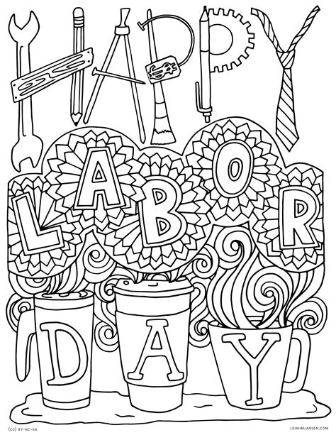 labor day book coloring pages