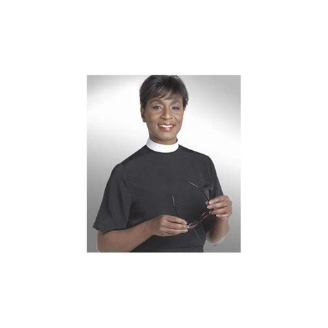 clerical shirt women short sleeve banded collar