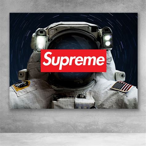 Supreme Astronaut Modern Fashion Pop Art Wall Art In 2021 Supreme Art