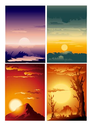 sunrise  sunset design background vector