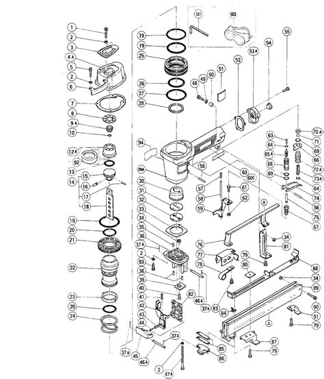 hitachi na pneumatic stapler model schematic parts