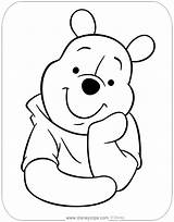 Pooh Winnie Coloring Pages Face Disney sketch template