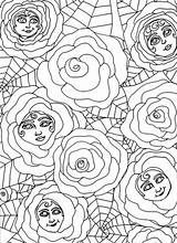Coloring Surreal Designlooter Flower Book Rose Adult Original People sketch template