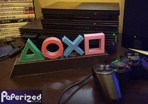 papermau playstation icons decorative papercraft  paperized crafts