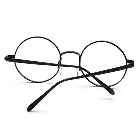 Gold Metal Vintage Round Eyeglass Frame Clear Lens Full Rim Glasses At
