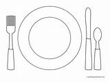 Table Coloring Setting Place Kids Food Pages Foods Mat Favorite Settings Plate Knife Fork Spoon Activity Set Color Sheet Template sketch template