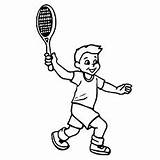 Tennis Coloring Pages Playing Boy Printable Color Ball sketch template