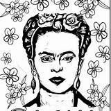 Frida Kahlo sketch template