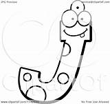 Letter Alien Clipart Cartoon Coloring Outlined Vector Cory Thoman Royalty sketch template