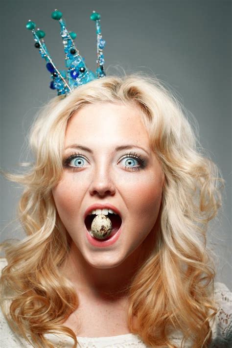 woman wearing princess crown stock photo image  crown blue