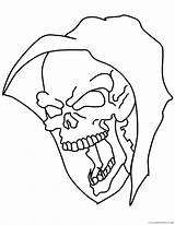 Coloring Pages Skull Reaper Coloring4free Grim Related Posts sketch template
