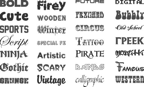 list  modern fonts examples   year   dime varieties