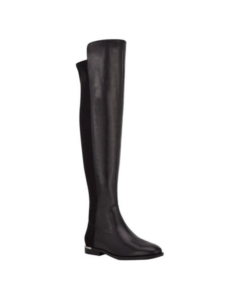 calvin klein rania over the knee boots in black lyst