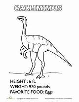 Gallimimus Coloring Pages Dinosaur Colouring Dino Choose Board Color sketch template