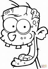 Zombie Coloring Pages Head Cartoon Drawing Walking Printable Games Popular sketch template