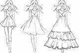Fashion Coloring Pages Dresses Dress Sketches Sketch Models Model Drawing Top Barbie Easy Stock Girls Women Illustration Figure Printable Depositphotos sketch template