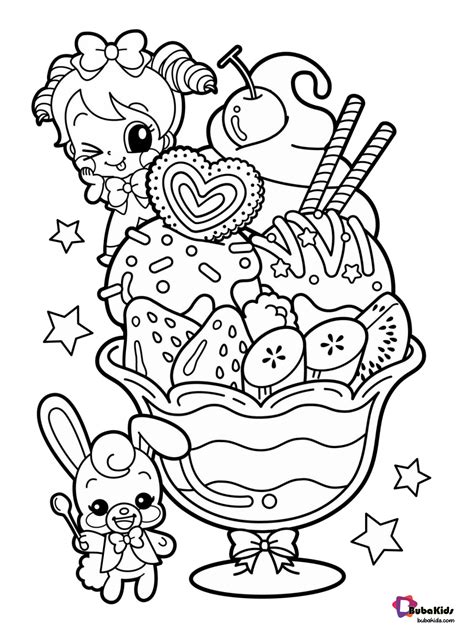 cartoon food coloring pages