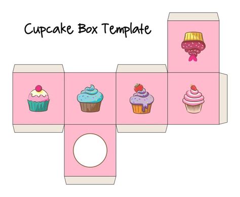 printable cupcake box template cupcake boxes template box