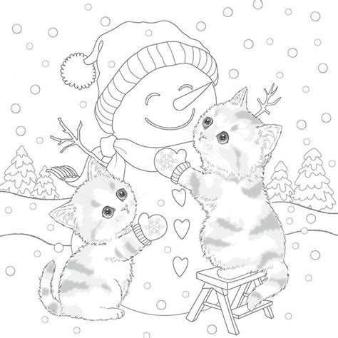 printable fox christmas coloring pages