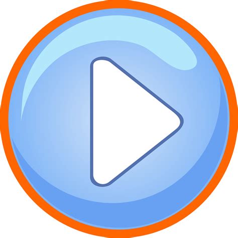 clipart blue play button  focus