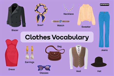 english vocabulary  clothing accessories  items  clothing