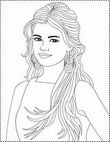Selena Gomez Coloring Celebrities Pages Printable Drawing Colouring Drawings Kb sketch template