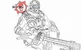 War Carmine Girl Gears Coloring Pages Survive Will Deviantart Sketch Template sketch template