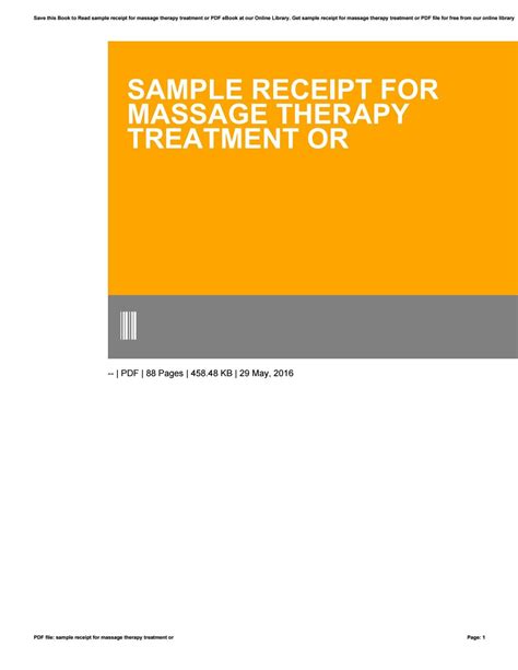 sample receipt  massage therapy treatment   wierie issuu