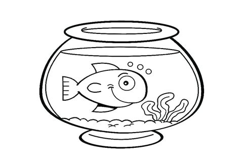 printable fish bowl coloring page pictures colorist