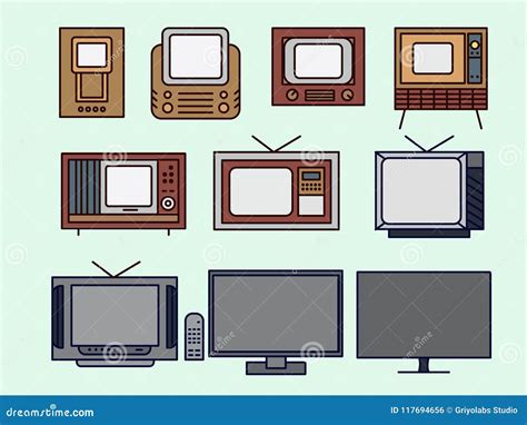 Evolución De Televisiones Ilustración Del Vector Ilustración De Frente