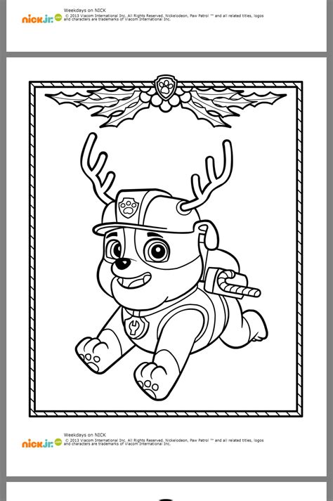 paw patrol colouring pages christmas paw patrol christmas coloring