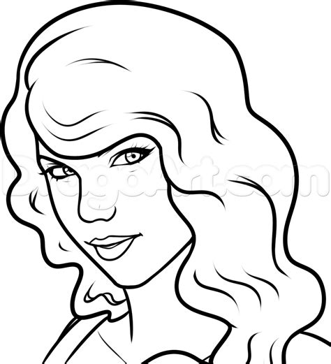 How To Draw Taylor Swift Easy Step By Step Stars People Free Online