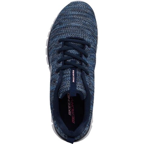 buy skechers womens graceful twisted trainers navy blue