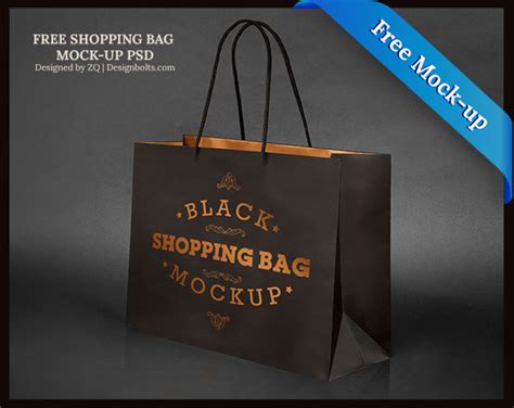 black shopping bag mock  psd file