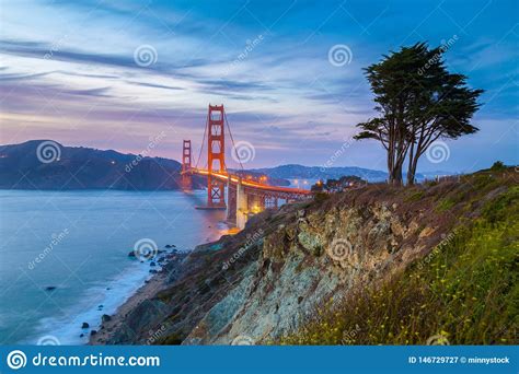 golden gate bridge at sunset san francisco california usa stock image image of destination