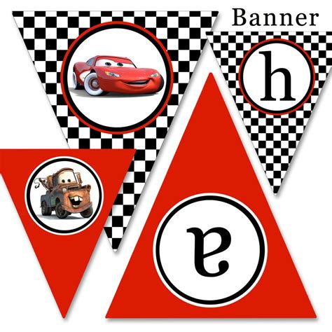 personalized disney cars banner  birthdaypartydiy  etsy