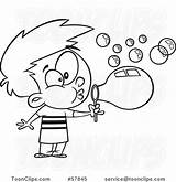 Bubbles Blowing Cartoon Boy Outline Leishman Ron Protected Law Copyright May Toonclips sketch template