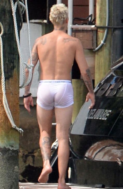 justin bieber goes wakeboarding in his white underwear
